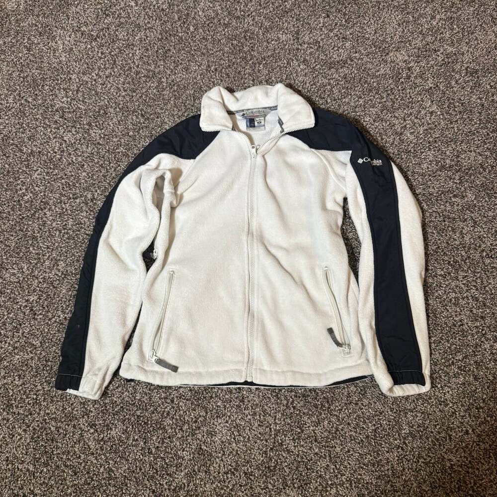 Columbia Vertex Fleece Jacket Women's Medium White Black Full Zip